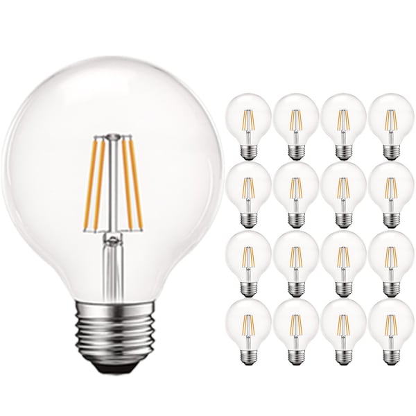 Luxrite G25 LED Light Bulbs 5W (60W Equivalent) 550LM 5000K Bright White Dimmable E26 Base 16-Pack LR21620-16PK - main